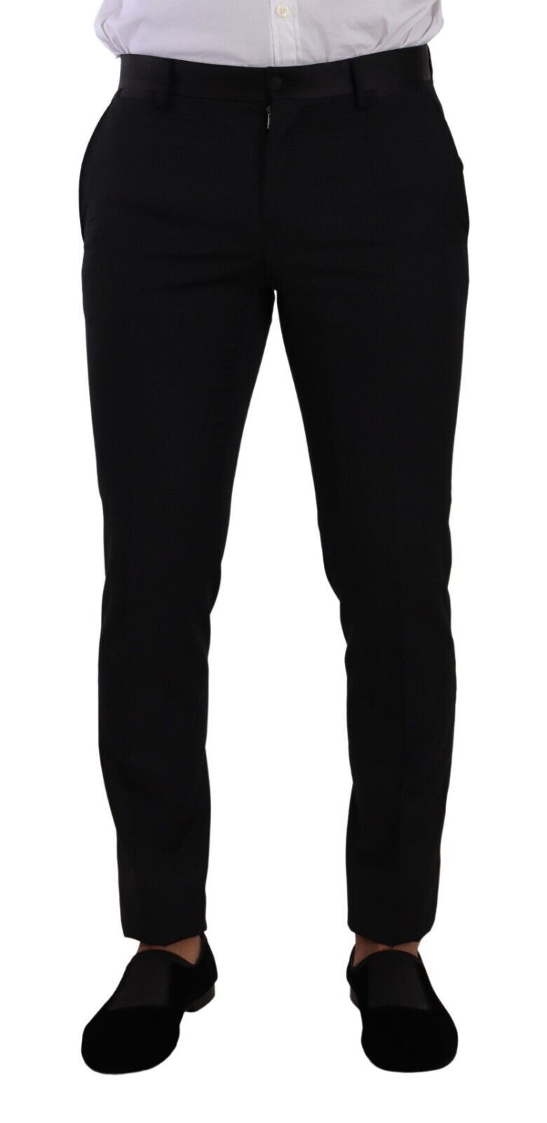 Dolce & Gabbana Elegant Black Patterned Wool-Silk Suit