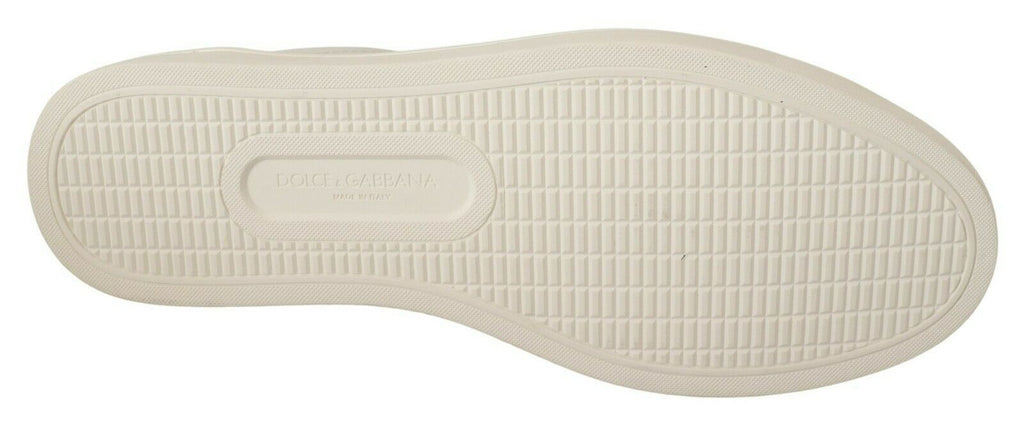 Dolce & Gabbana Italian Casual Leather Sneakers in White & Bordeaux