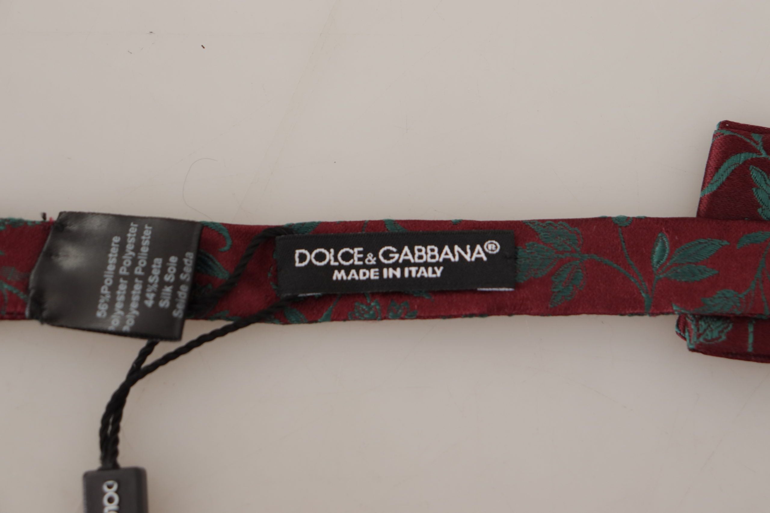 Dolce & Gabbana Elegant Maroon Patterned Bow Tie