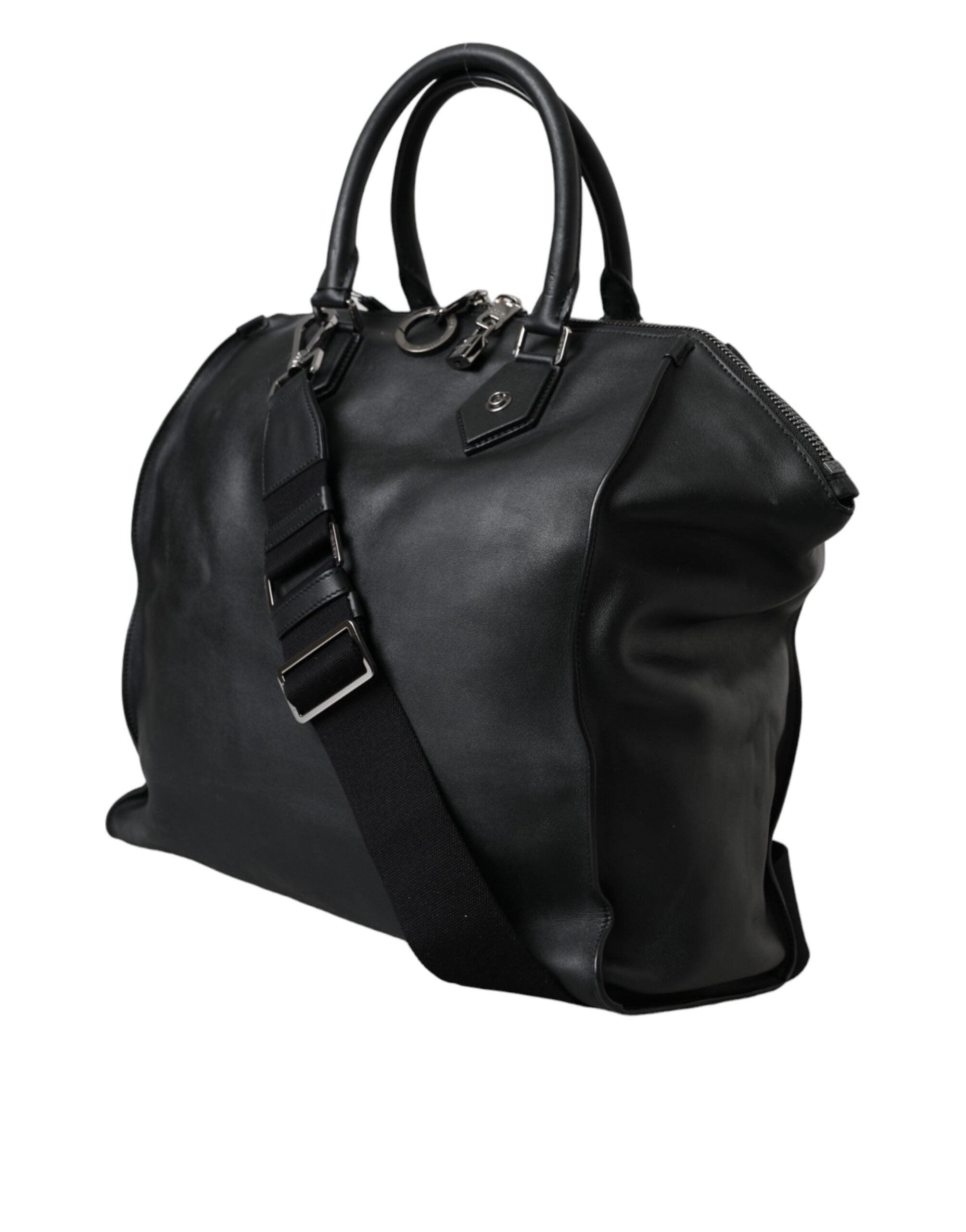 Dolce & Gabbana Black Washed Calfskin Biker Style Shopper Bag