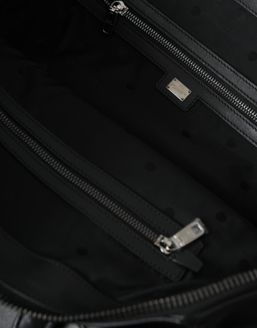 Dolce & Gabbana Black Washed Calfskin Biker Style Shopper Bag