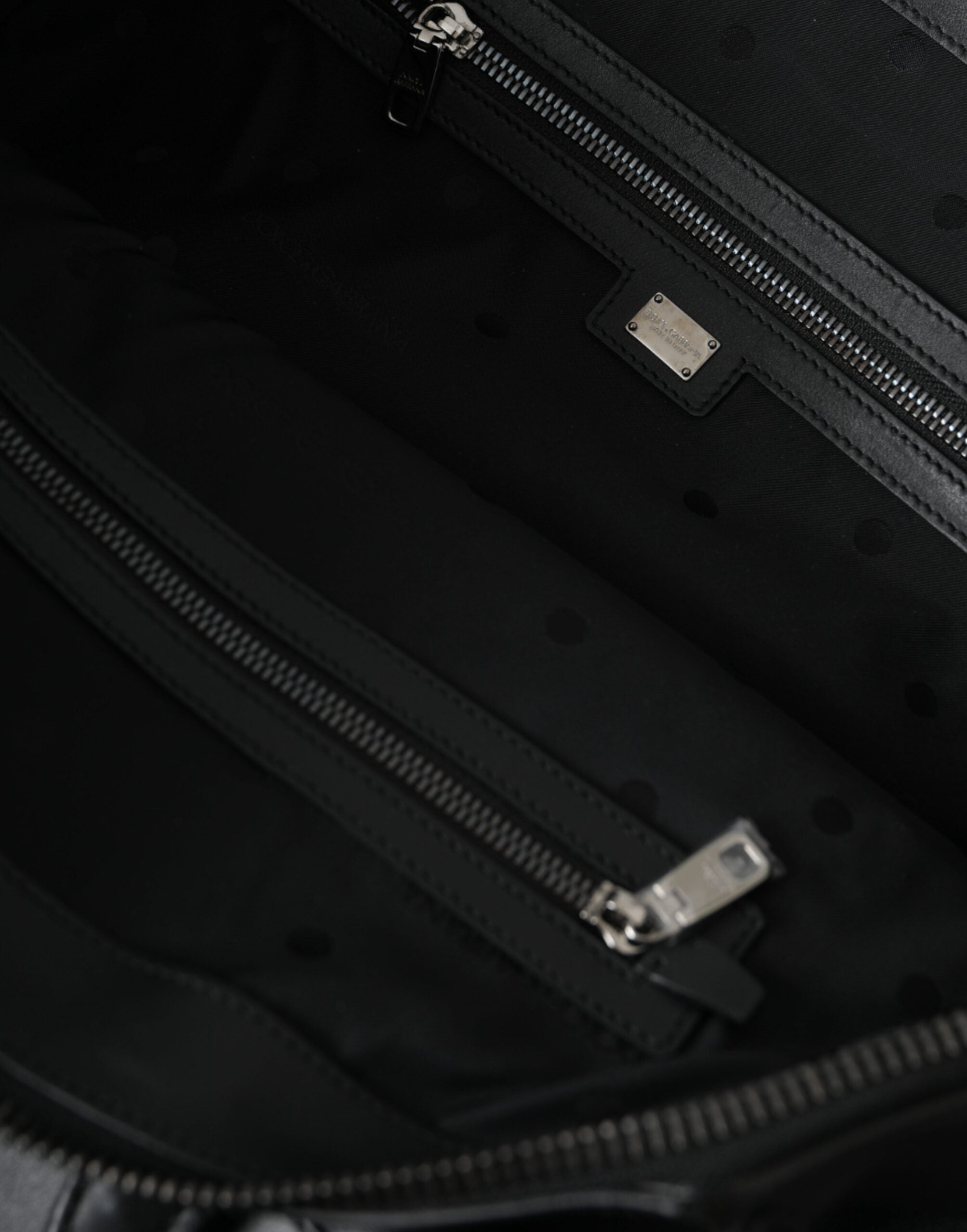 Dolce & Gabbana Black Washed Calfskin Biker Style Shopper Bag