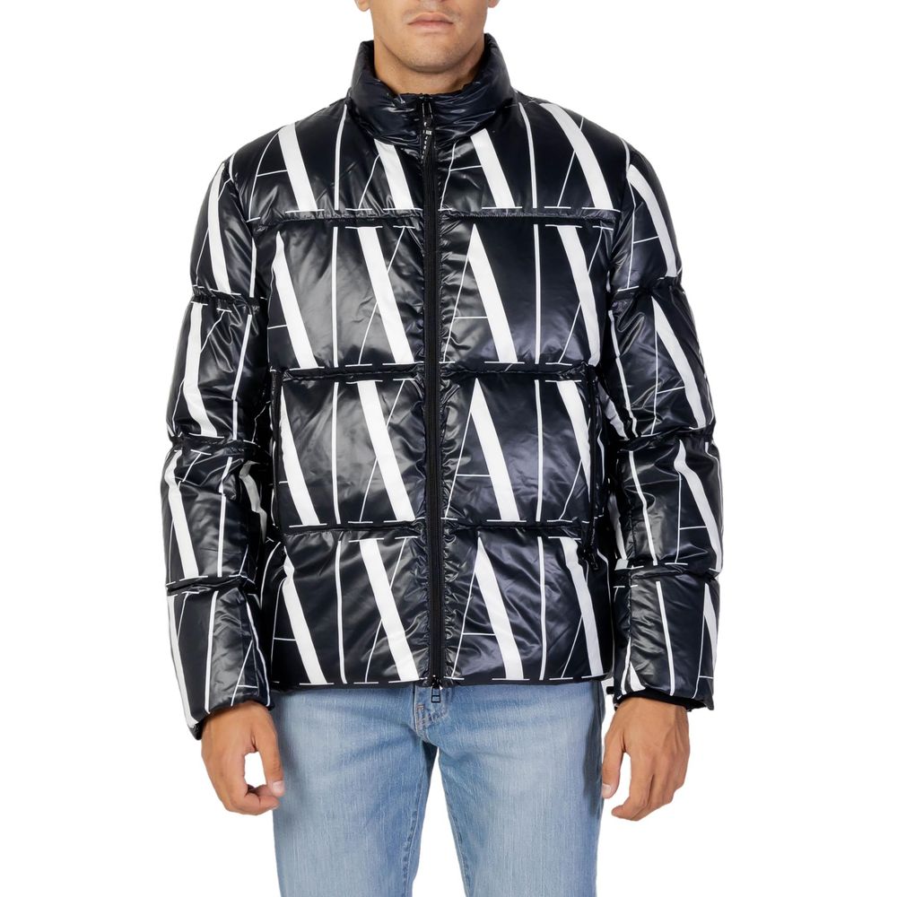 Armani Exchange Black Polyester Jackets & Coat