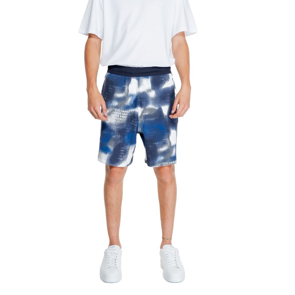 Armani Exchange Blue Cotton Bermuda