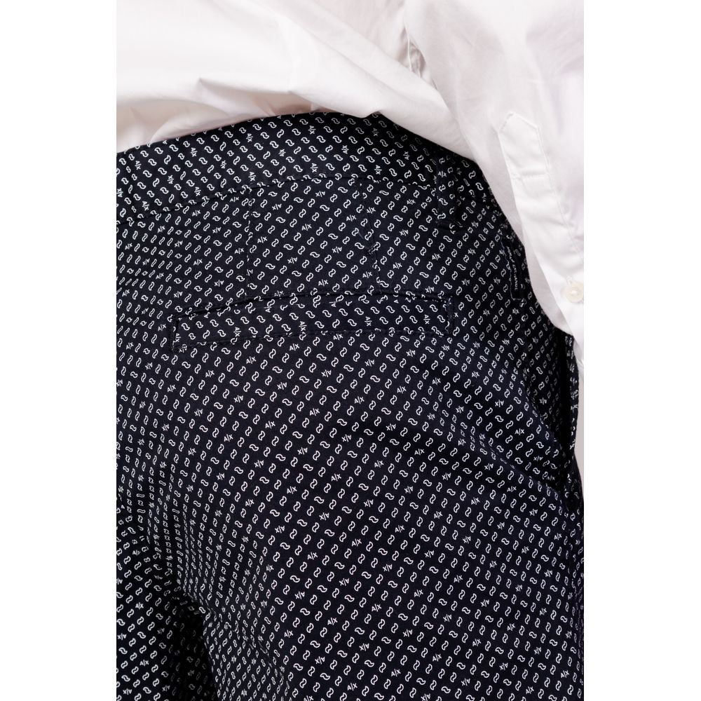 Armani Exchange Blue Cotton Bermuda