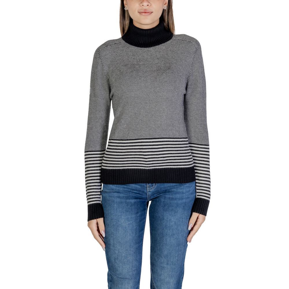 Sandro Ferrone Black And White Viscose Turtleneck