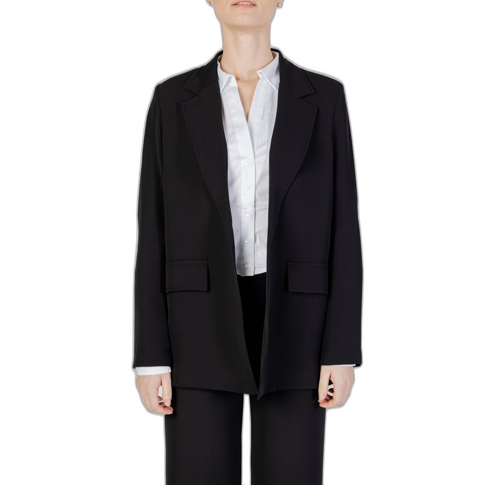 Sandro Ferrone Black Polyester Blazer