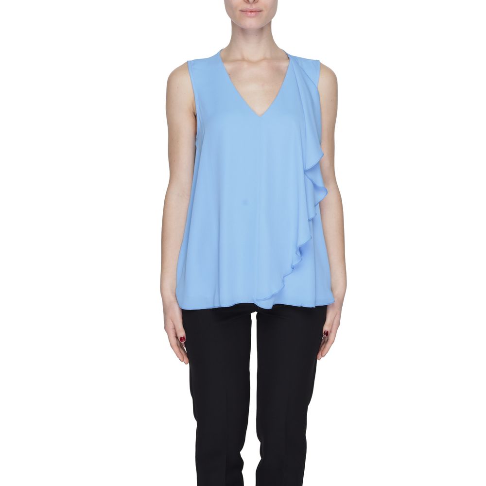 Sandro Ferrone Blue Polyester Blouse