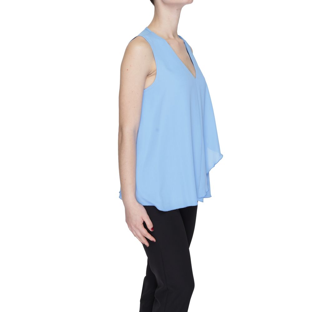 Sandro Ferrone Blue Polyester Blouse