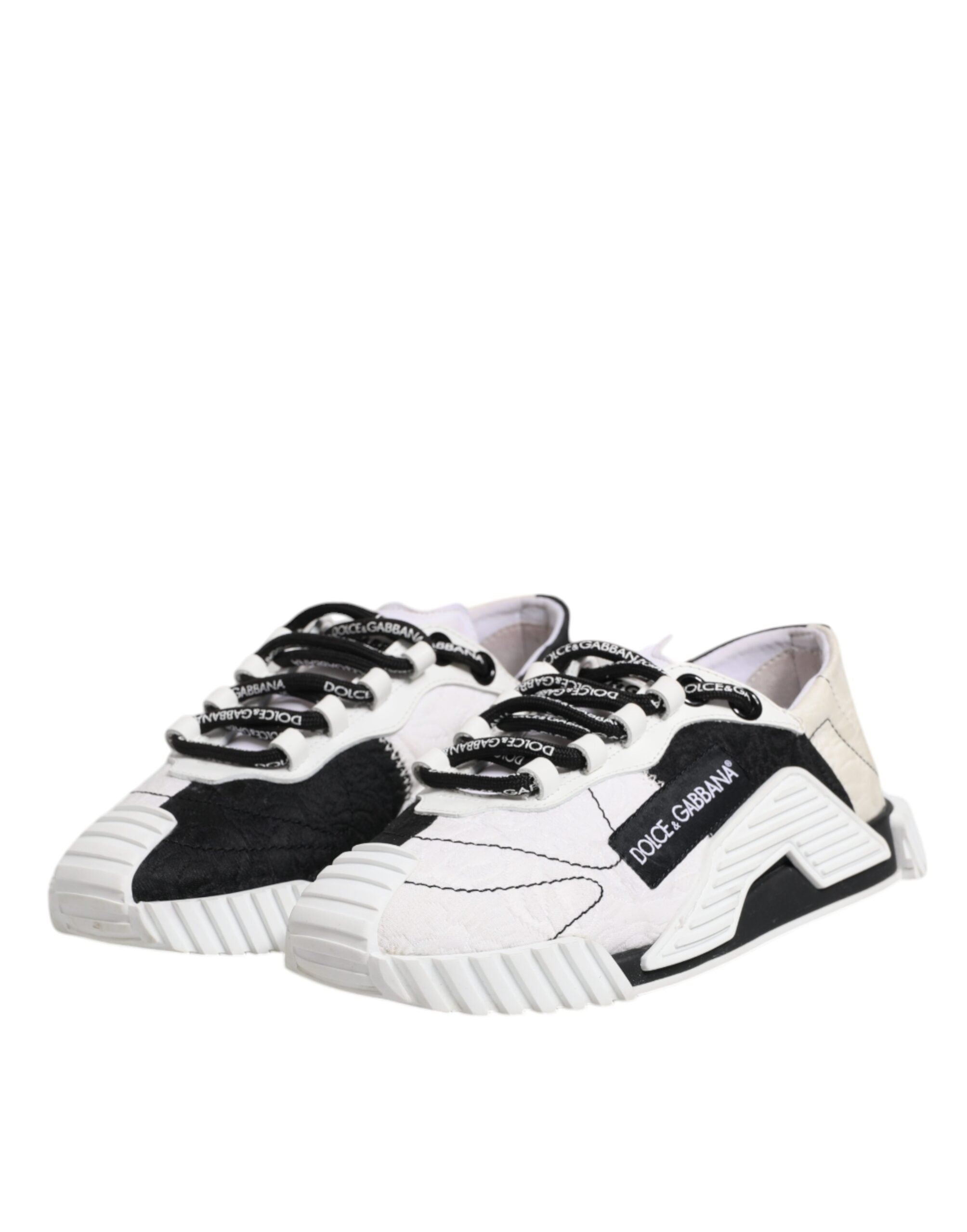 Dolce & Gabbana White Black NS1 Low Top Sneakers Shoes