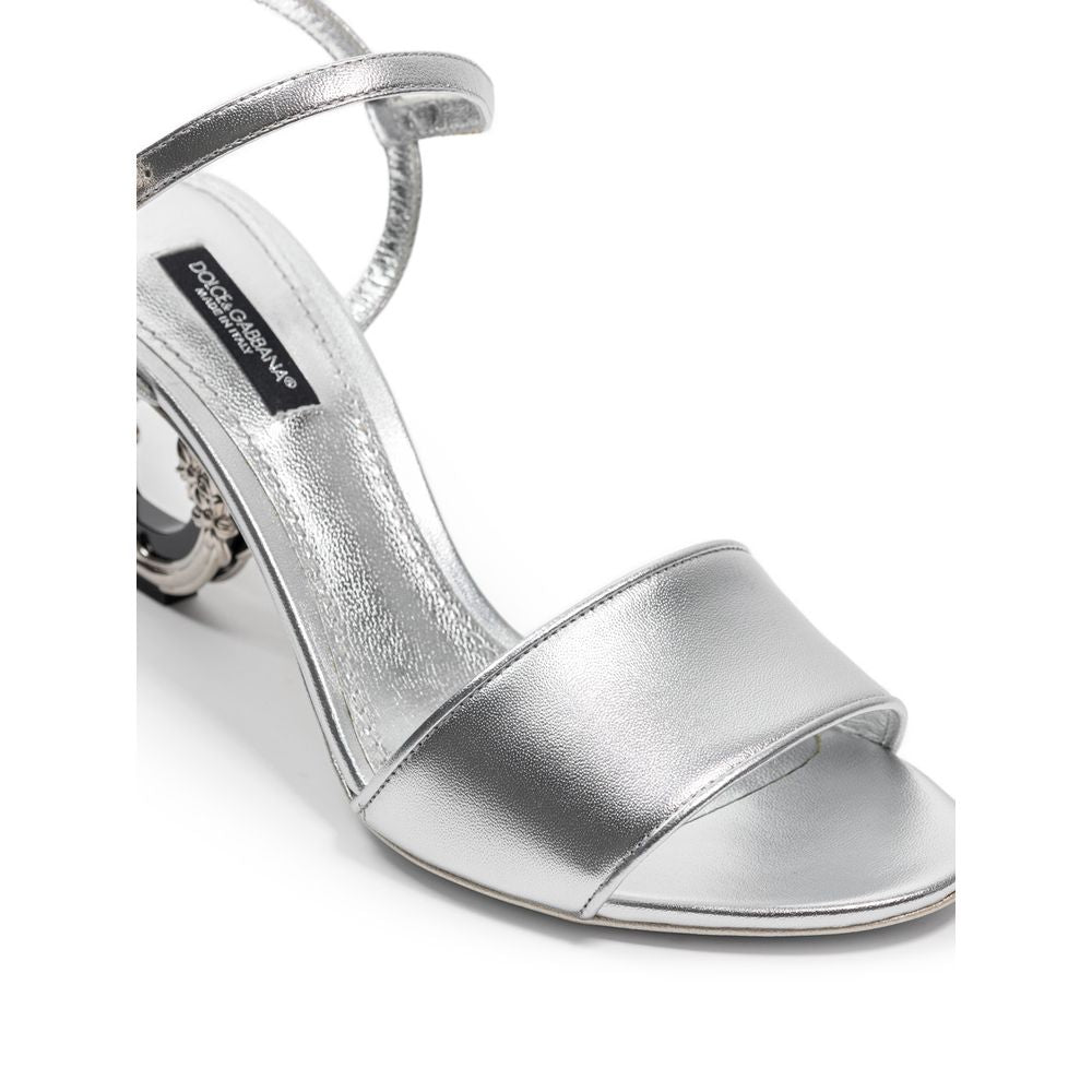 Dolce & Gabbana Gray Leather Sandal