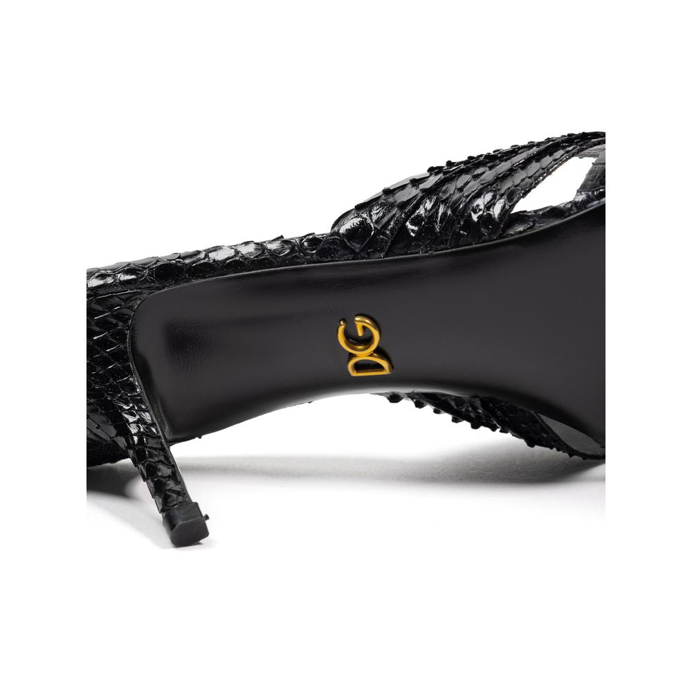 Dolce & Gabbana Black Snake Skin  Sandal