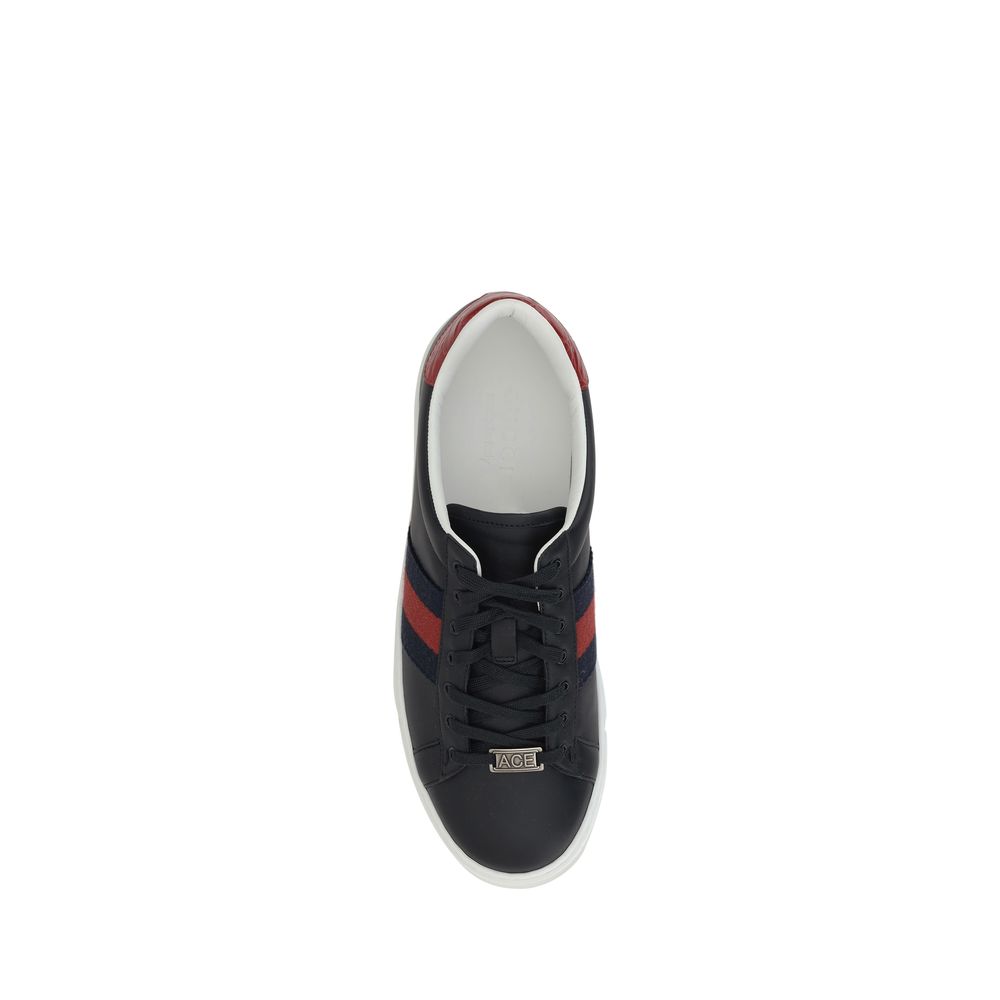Gucci Black Leather Sneakers