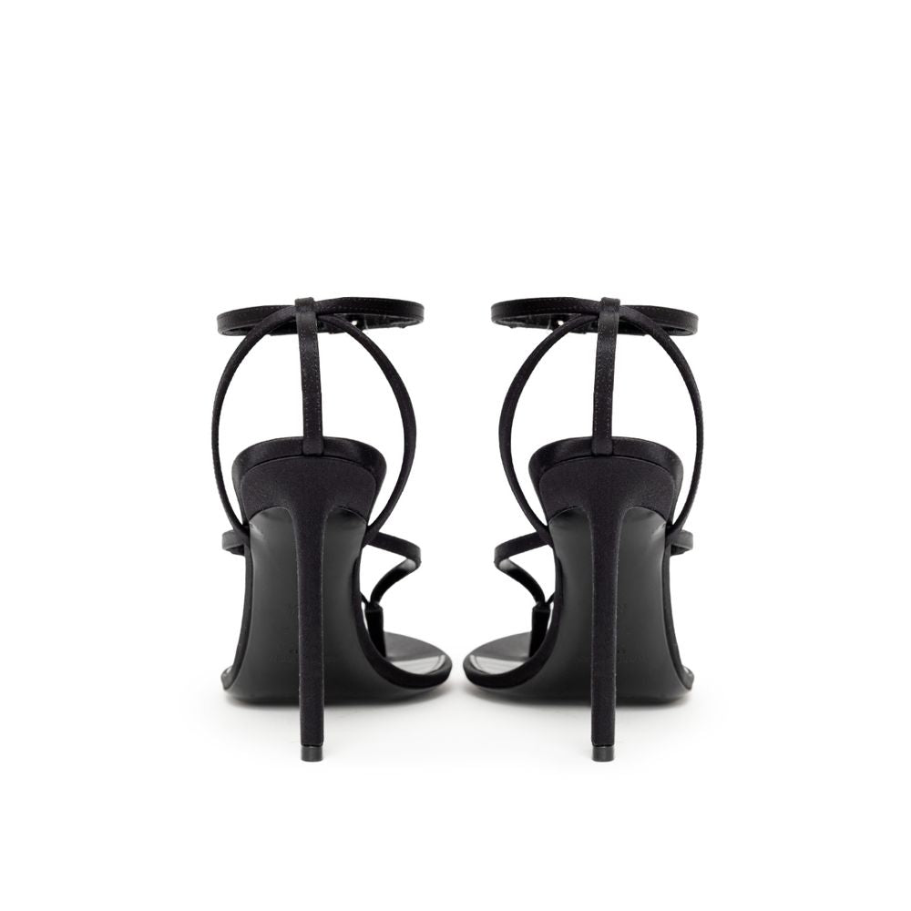 Saint Laurent Black Leather E Raso Sandal