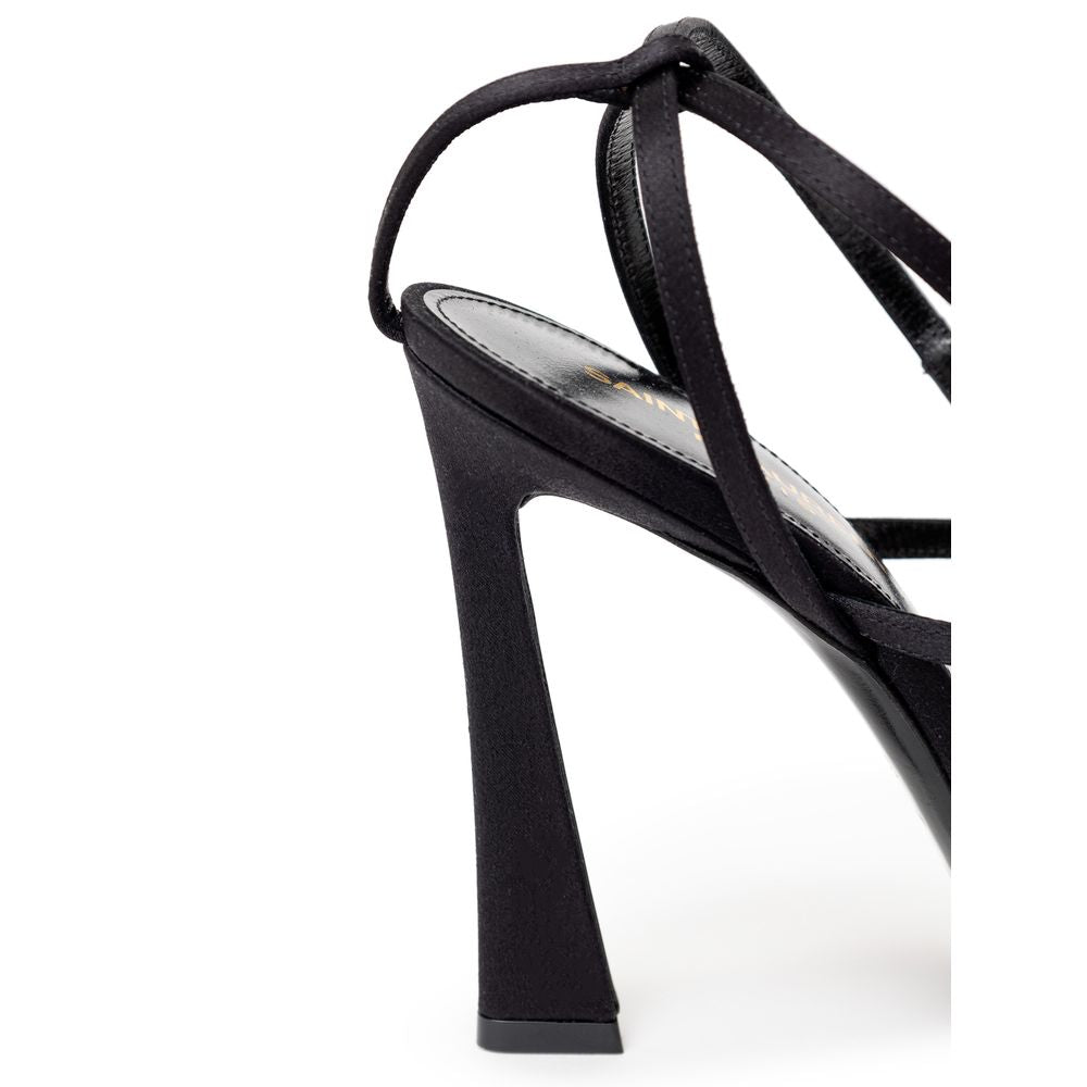Saint Laurent Black Leather E Raso Sandal