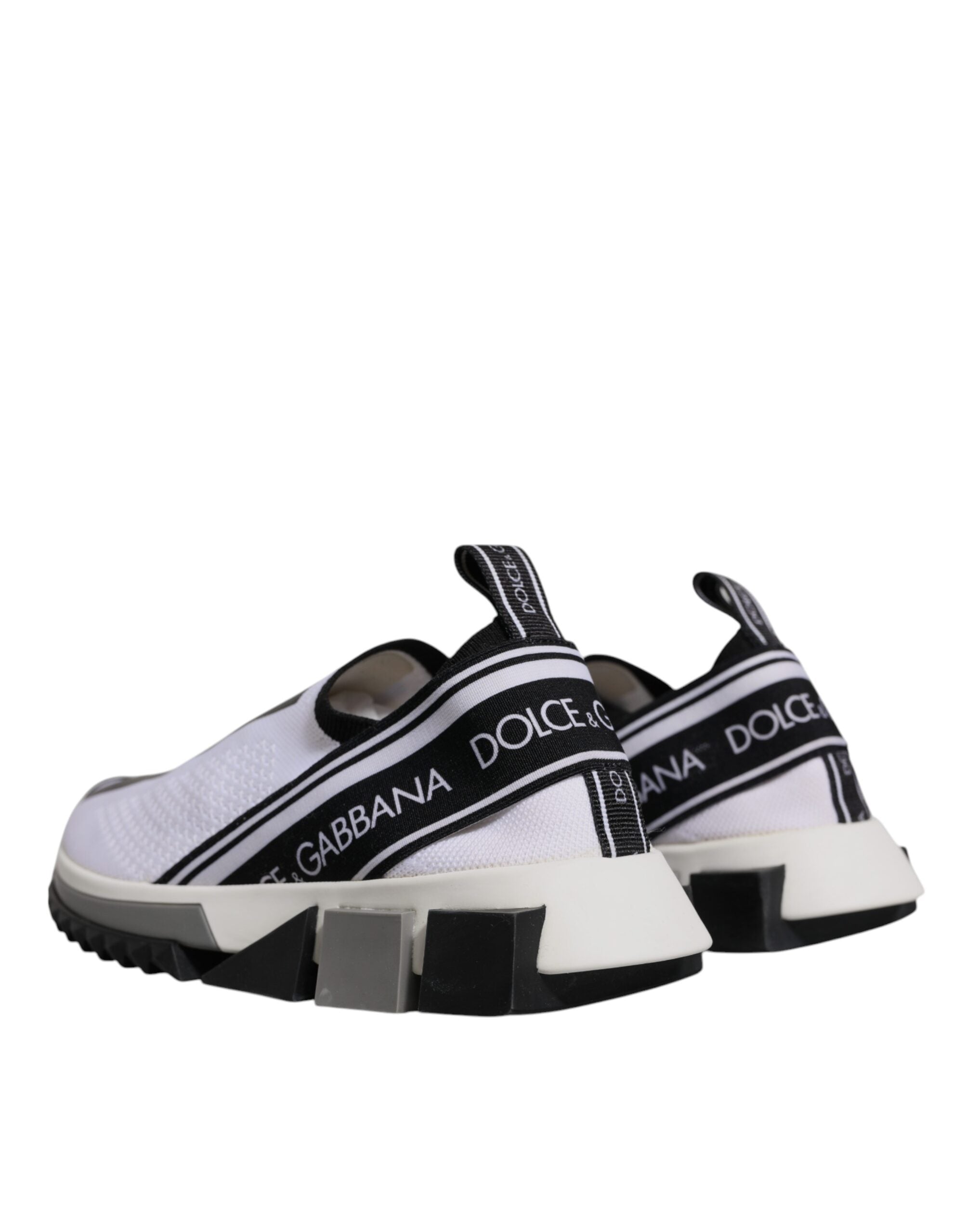 Dolce & Gabbana White Black Slip On Sorrento Sneakers Shoes