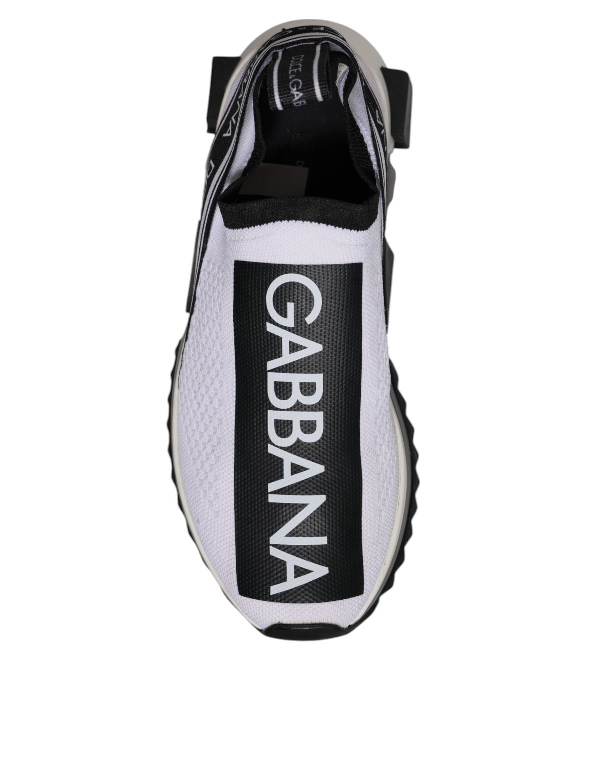 Dolce & Gabbana White Black Slip On Sorrento Sneakers Shoes