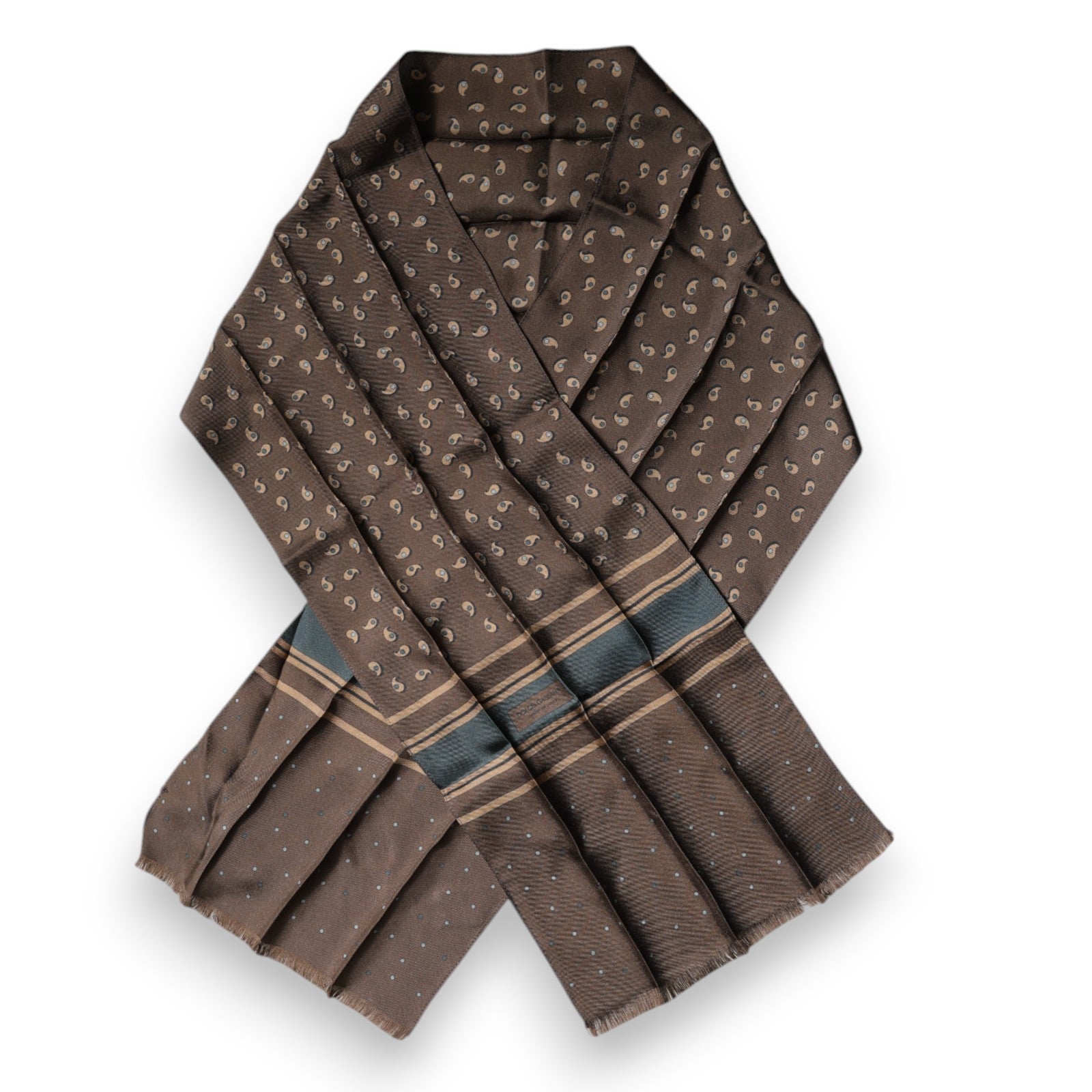 Dolce & Gabbana Brown Fantasy Silk Neck Wrap Shawl Scarf