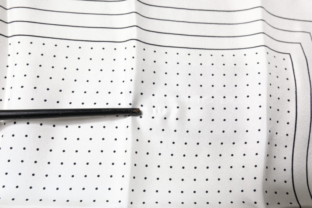 Dolce & Gabbana White Polka Dots Square Handkerchief Scarf