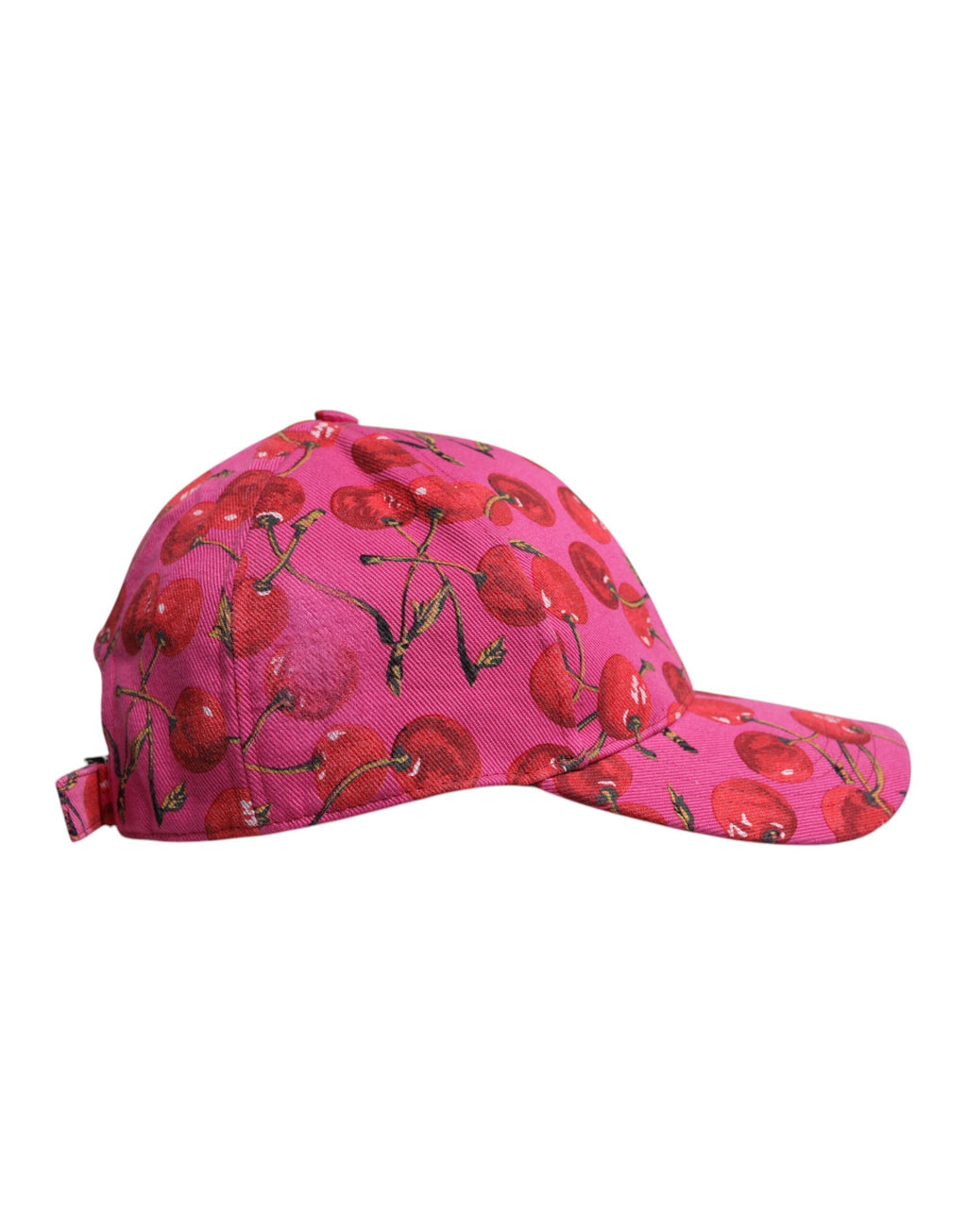 Dolce & Gabbana Pink Cherry Print Cotton Baseball Cap
