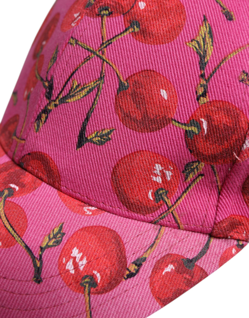 Dolce & Gabbana Pink Cherry Print Cotton Baseball Cap