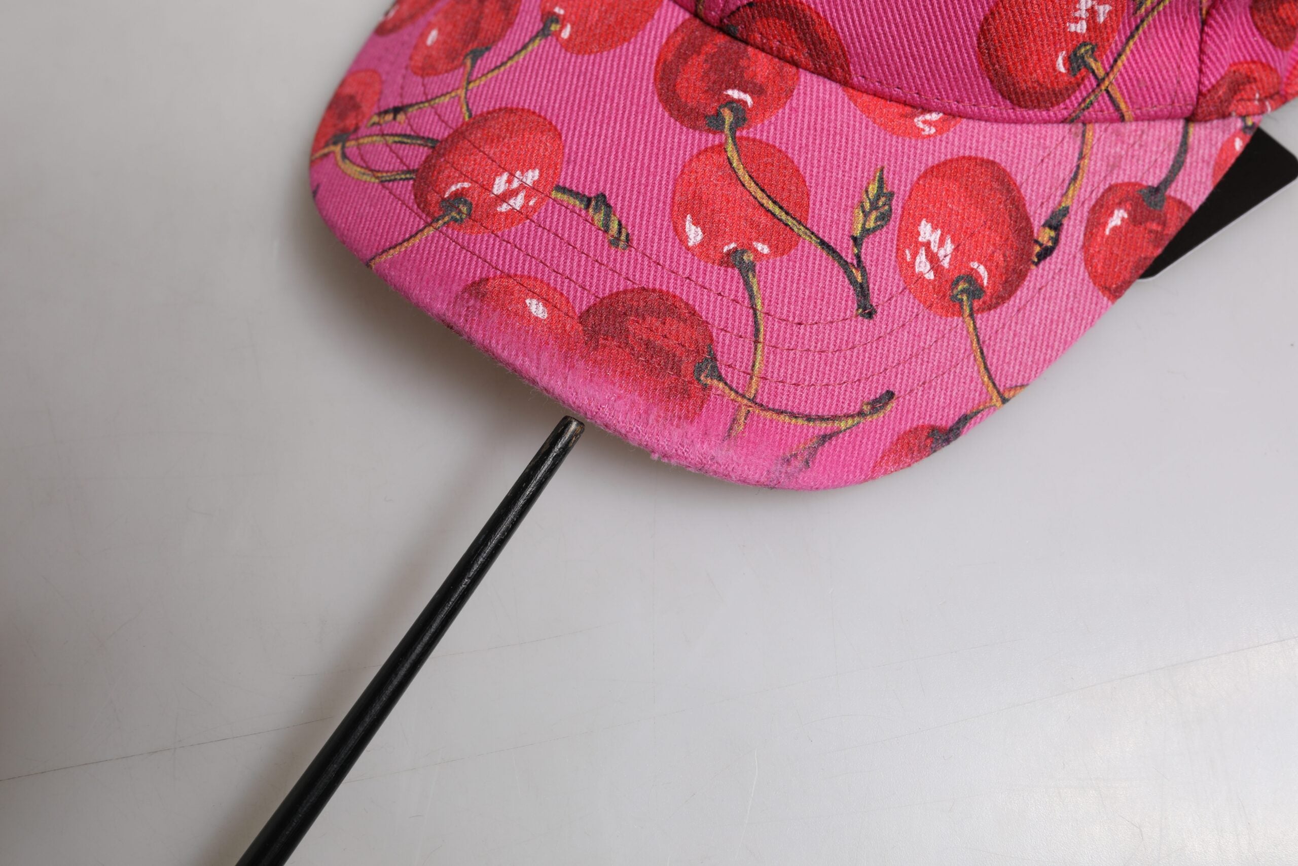 Dolce & Gabbana Pink Cherry Print Cotton Baseball Cap