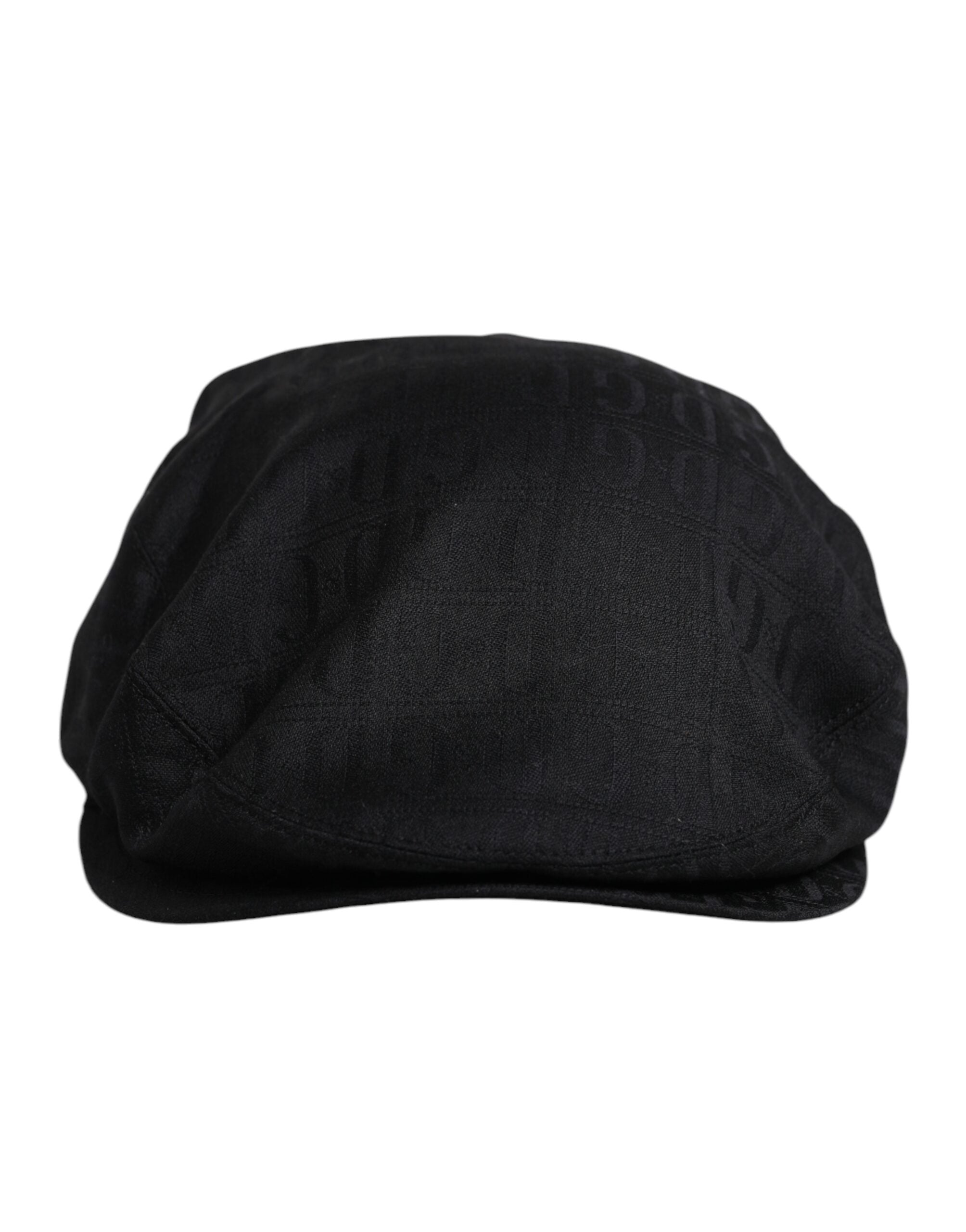 Dolce & Gabbana Black Wool Newsboy Capello Cabbie Hat