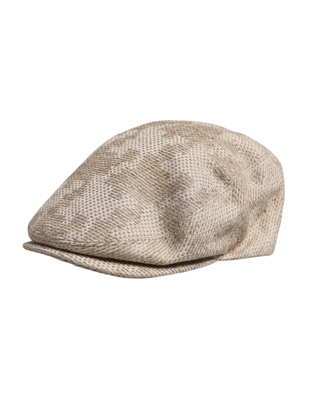 Dolce & Gabbana Beige Floral Linen Newsboy Hat