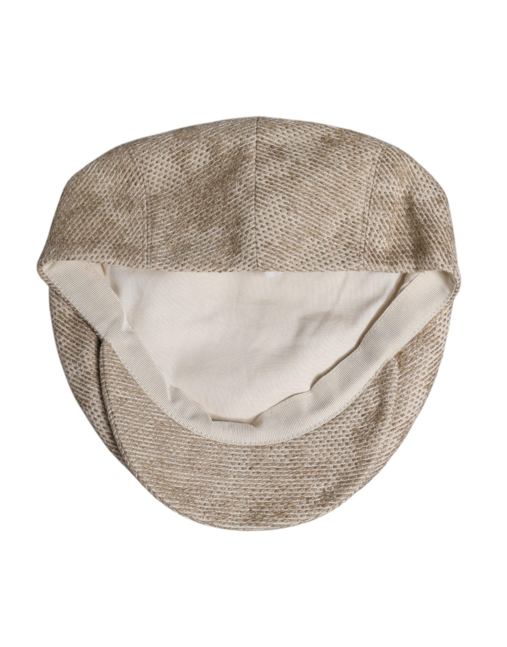Dolce & Gabbana Beige Floral Linen Newsboy Hat