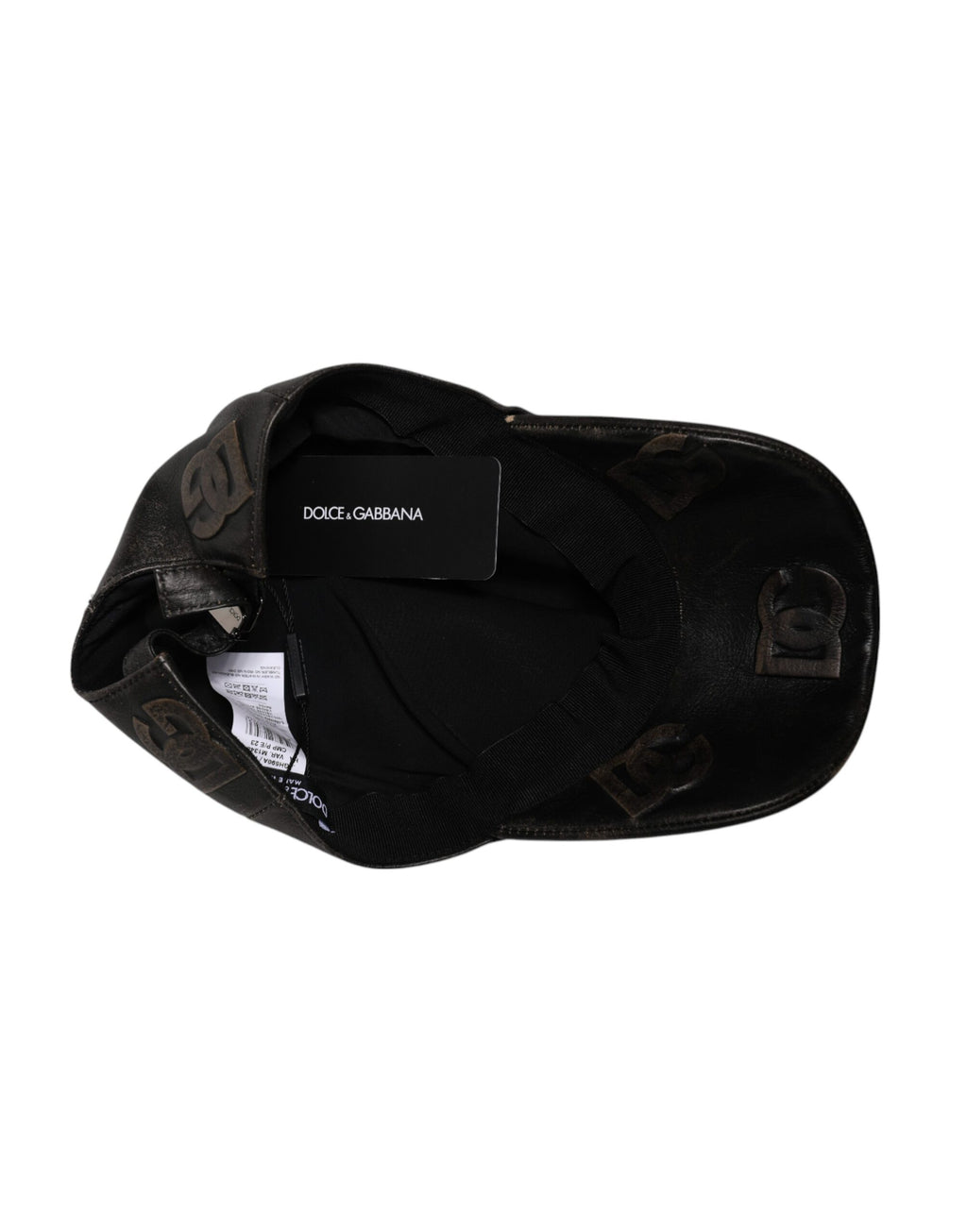 Dolce & Gabbana Brown Leather Logo Monogram Baseball Cap