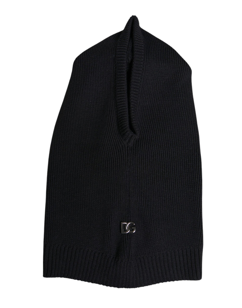 Dolce & Gabbana Black Wool Whole Head Wrap Balaclava Hat