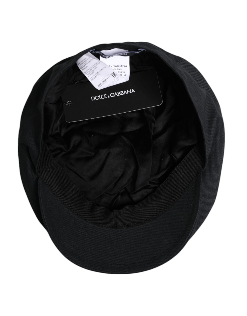 Dolce & Gabbana Black Cotton Newsboy Capello Cabbie Hat