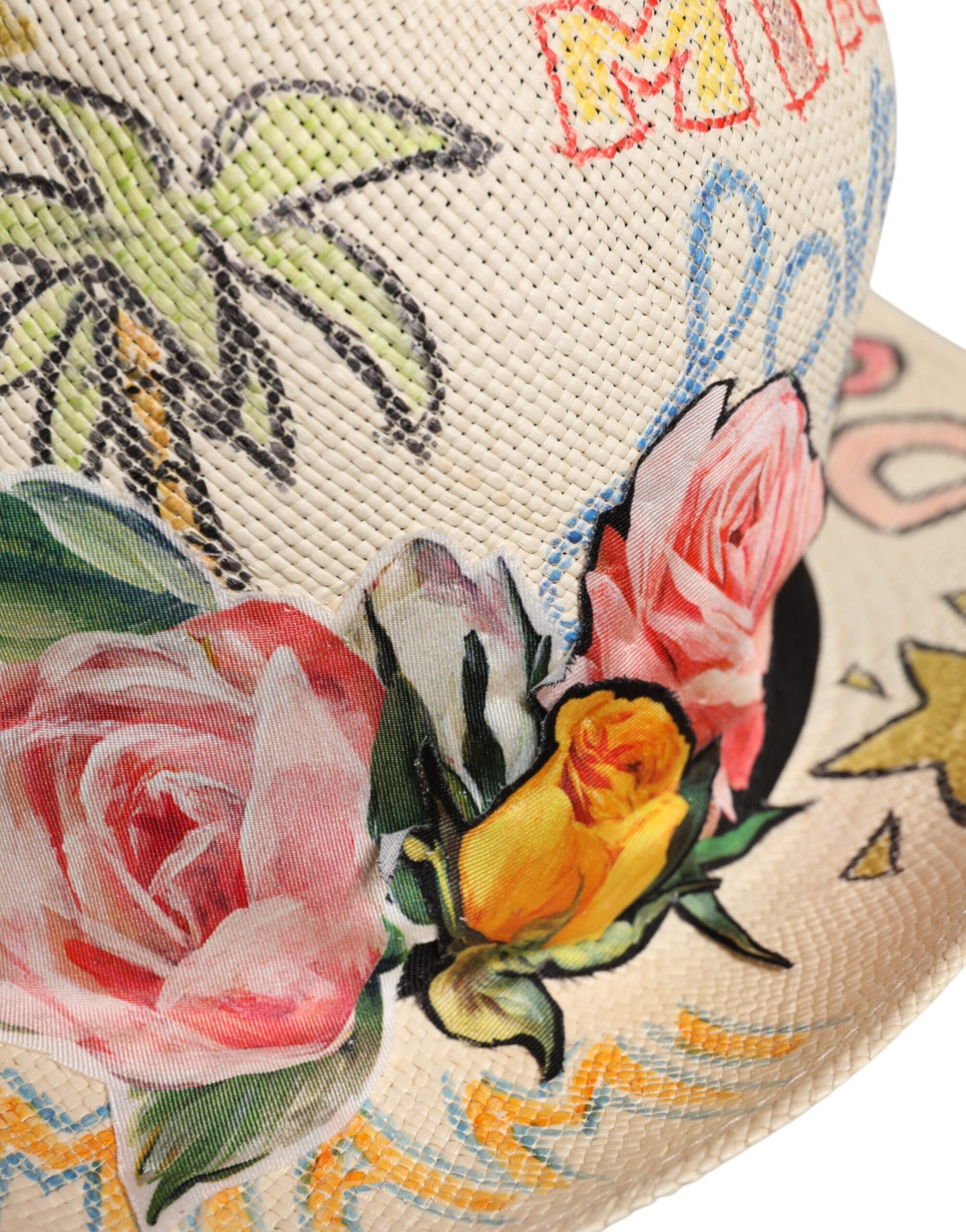 Dolce & Gabbana Multicolor Floral Women Fedora Wide Brim Hat