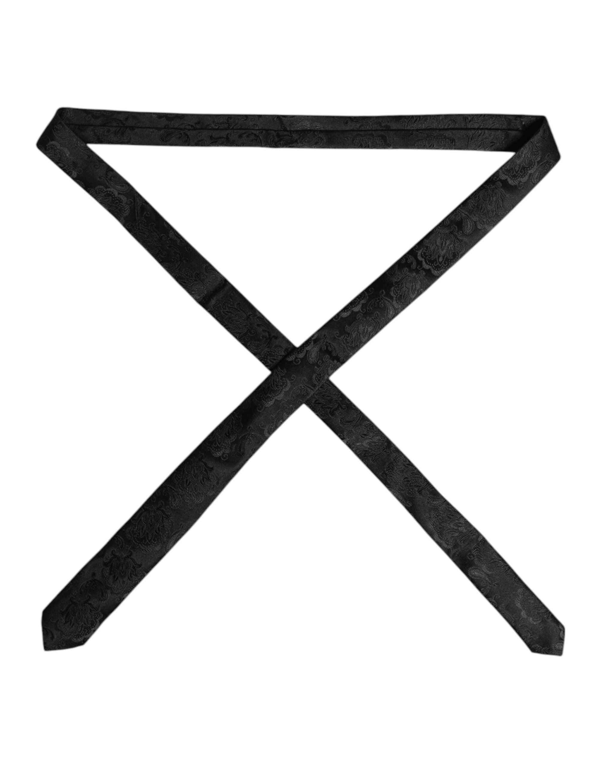 Dolce & Gabbana Dark Green Floral Silk Adjustable Necktie Tie