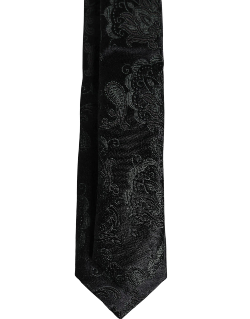 Dolce & Gabbana Dark Green Floral Silk Adjustable Necktie Tie