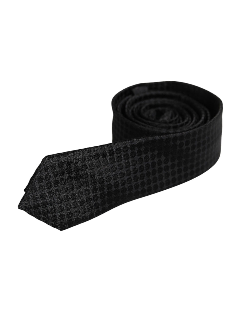 Dolce & Gabbana Black Circles Silk Adjustable Necktie Tie