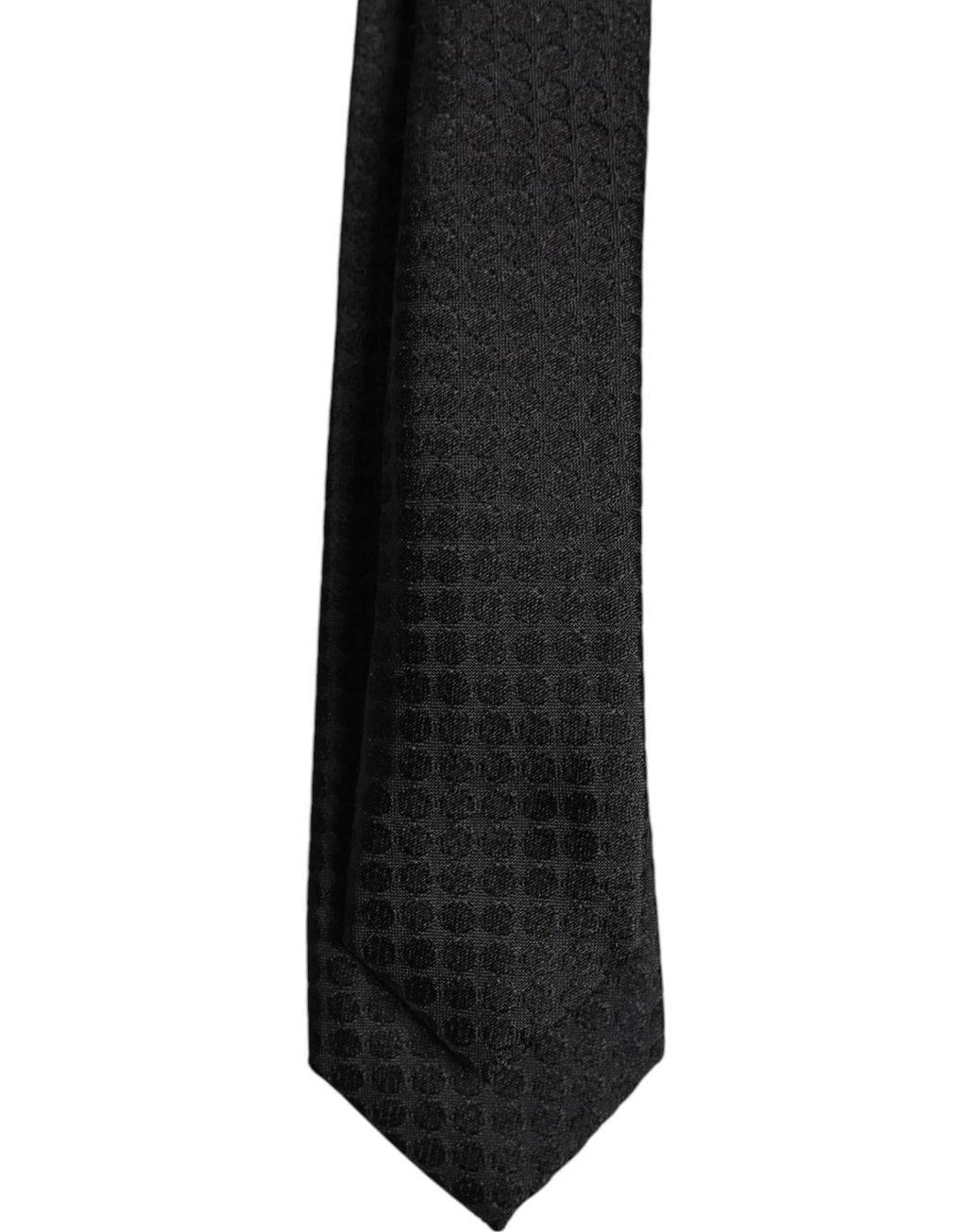Dolce & Gabbana Black Circles Silk Adjustable Necktie Tie