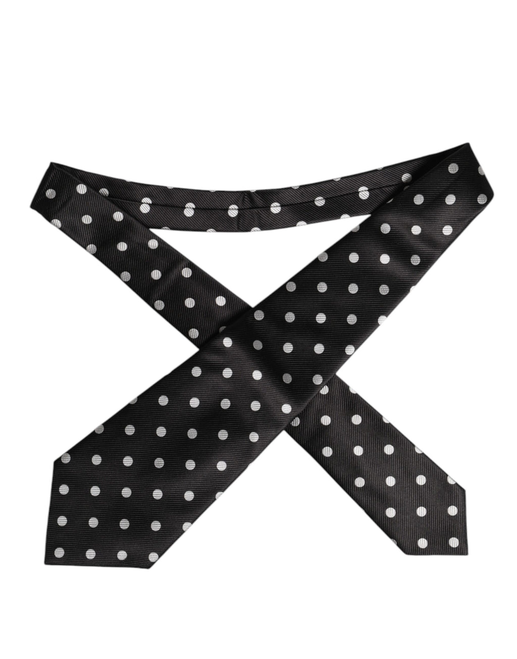 Dolce & Gabbana Black Polka Dots Silk Adjustable Necktie Tie