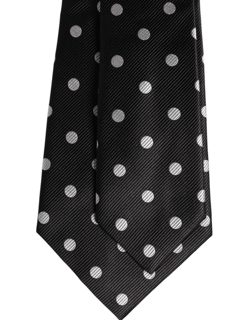 Dolce & Gabbana Black Polka Dots Silk Adjustable Necktie Tie
