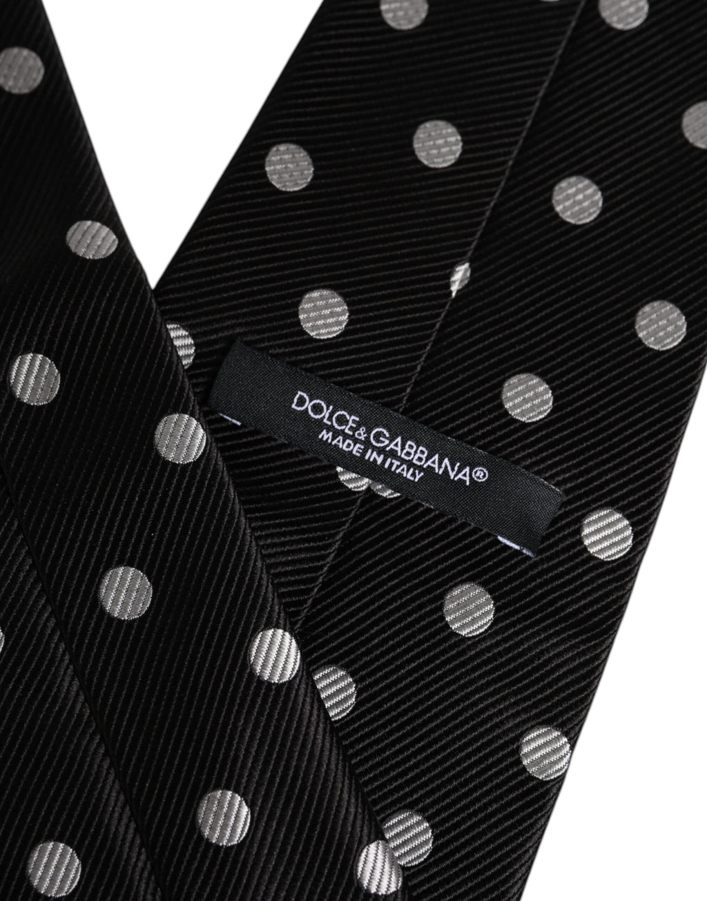 Dolce & Gabbana Black Polka Dots Silk Adjustable Necktie Tie