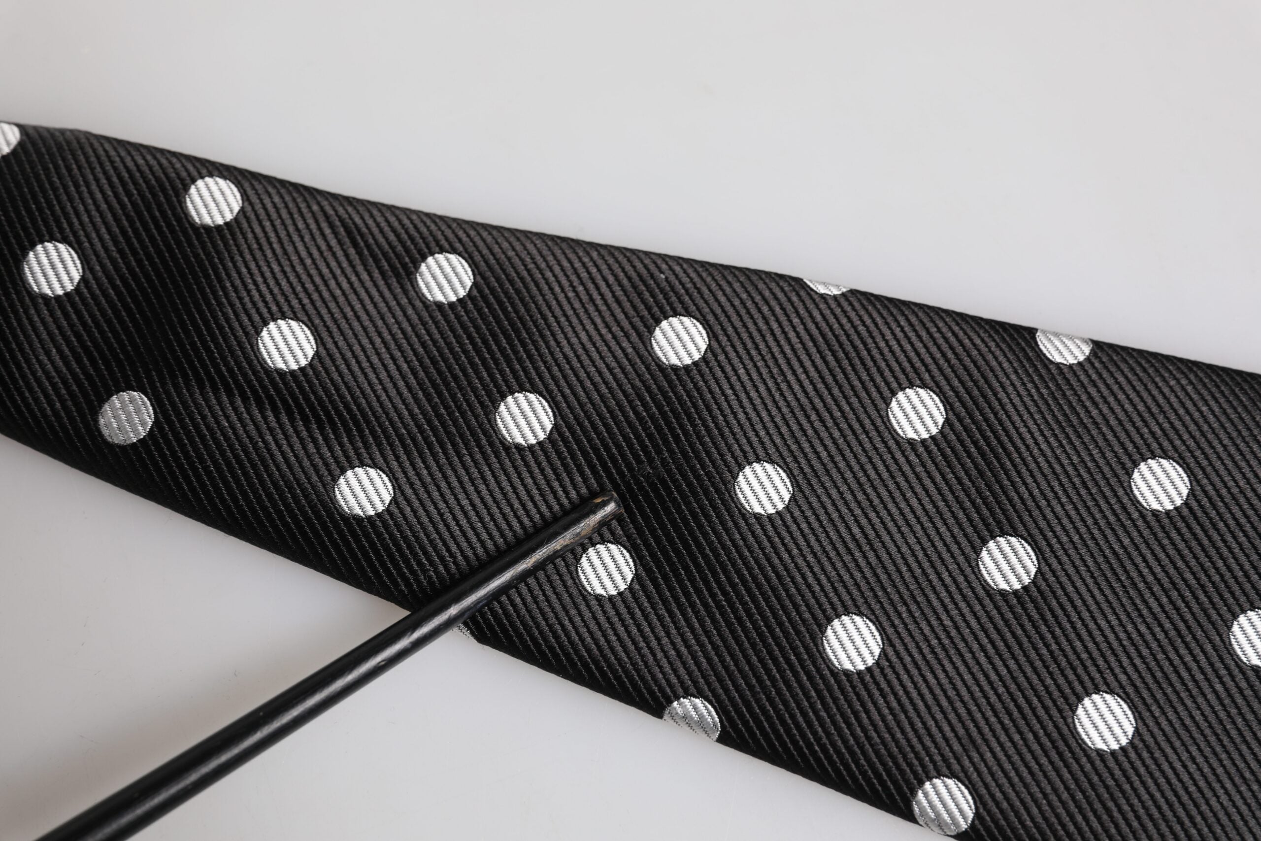 Dolce & Gabbana Black Polka Dots Silk Adjustable Necktie Tie