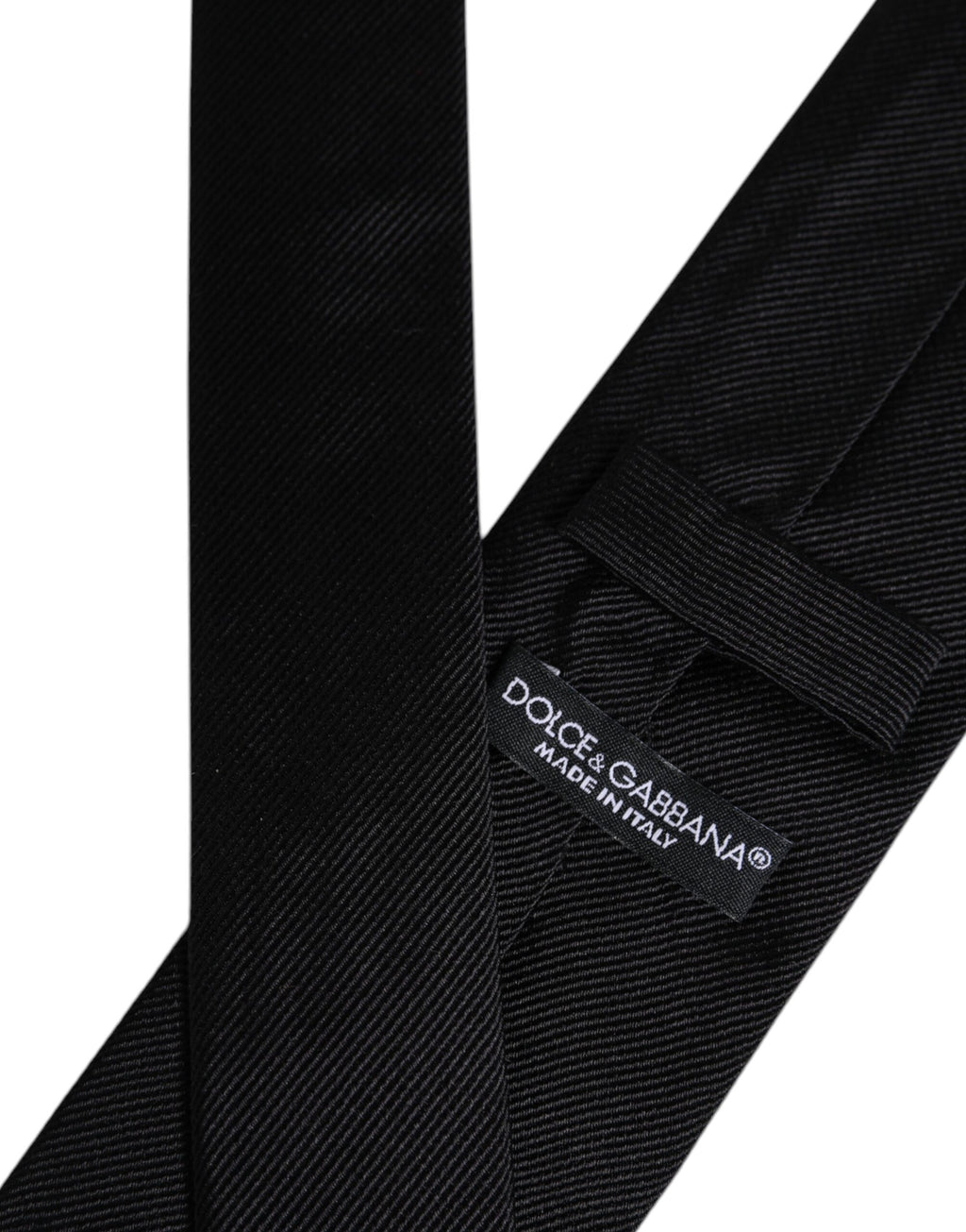 Dolce & Gabbana Black Solid Silk Adjustable Necktie Tie
