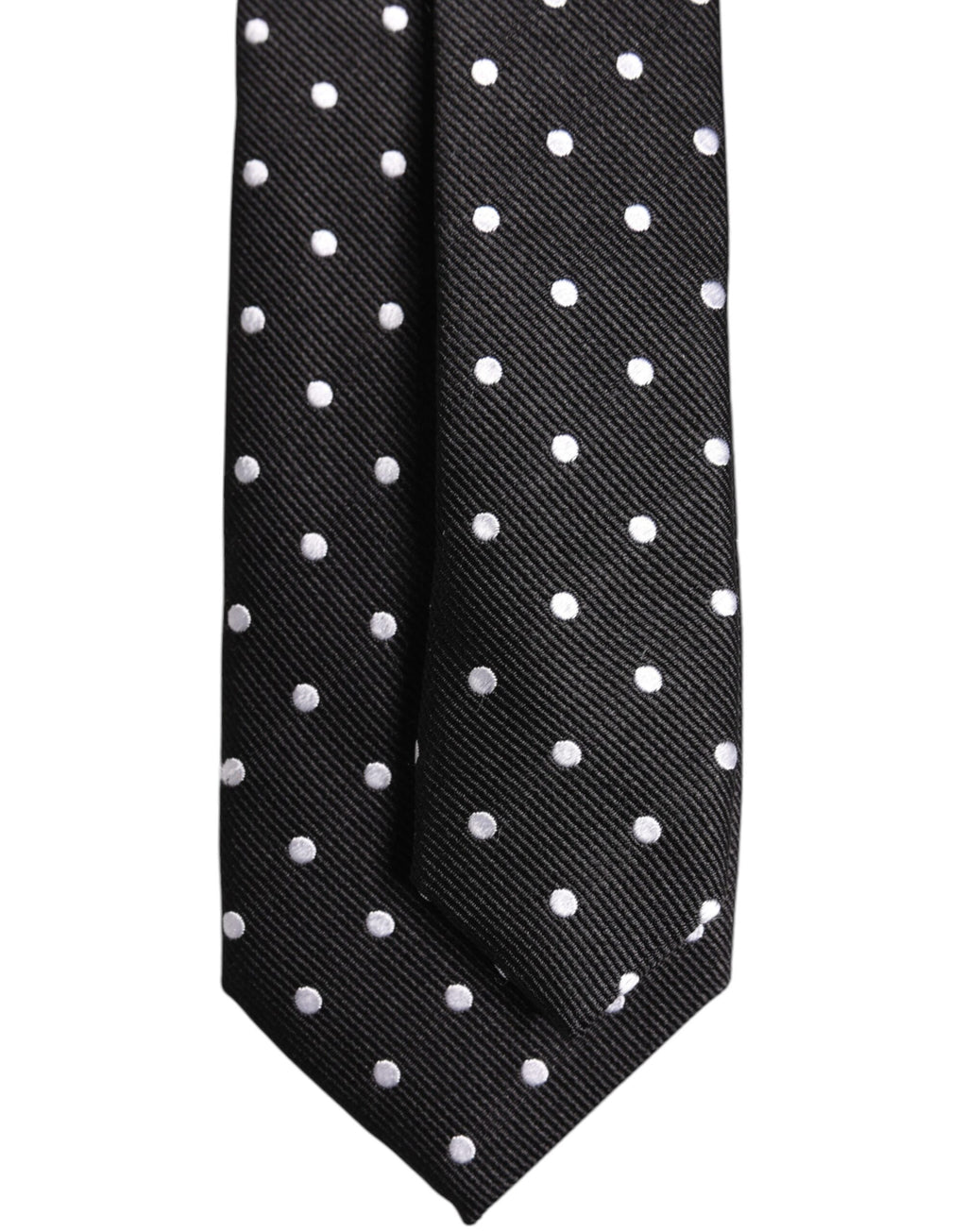 Dolce & Gabbana Black Polka Dots Silk Adjustable Necktie Tie