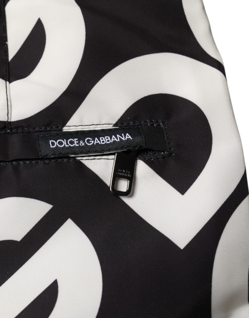 Dolce & Gabbana Black White Logo Beachwear Shorts Swimwear