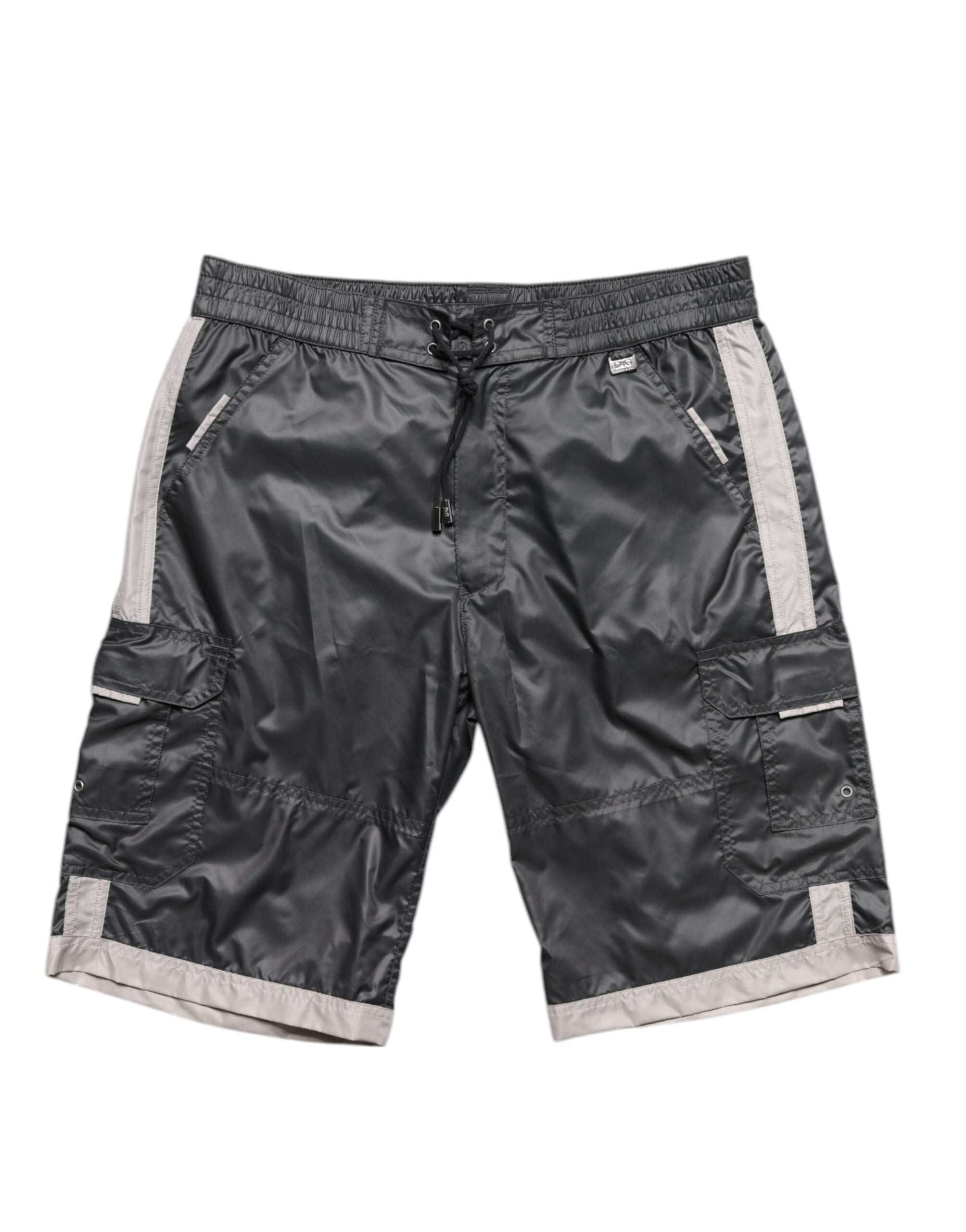 Dolce & Gabbana Gray Polyester Beachwear Swim Shorts Swimwear