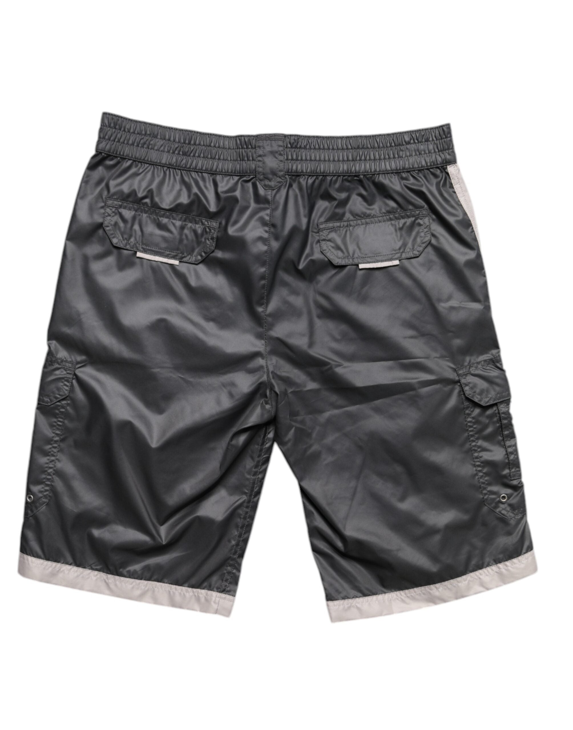 Dolce & Gabbana Gray Polyester Beachwear Swim Shorts Swimwear