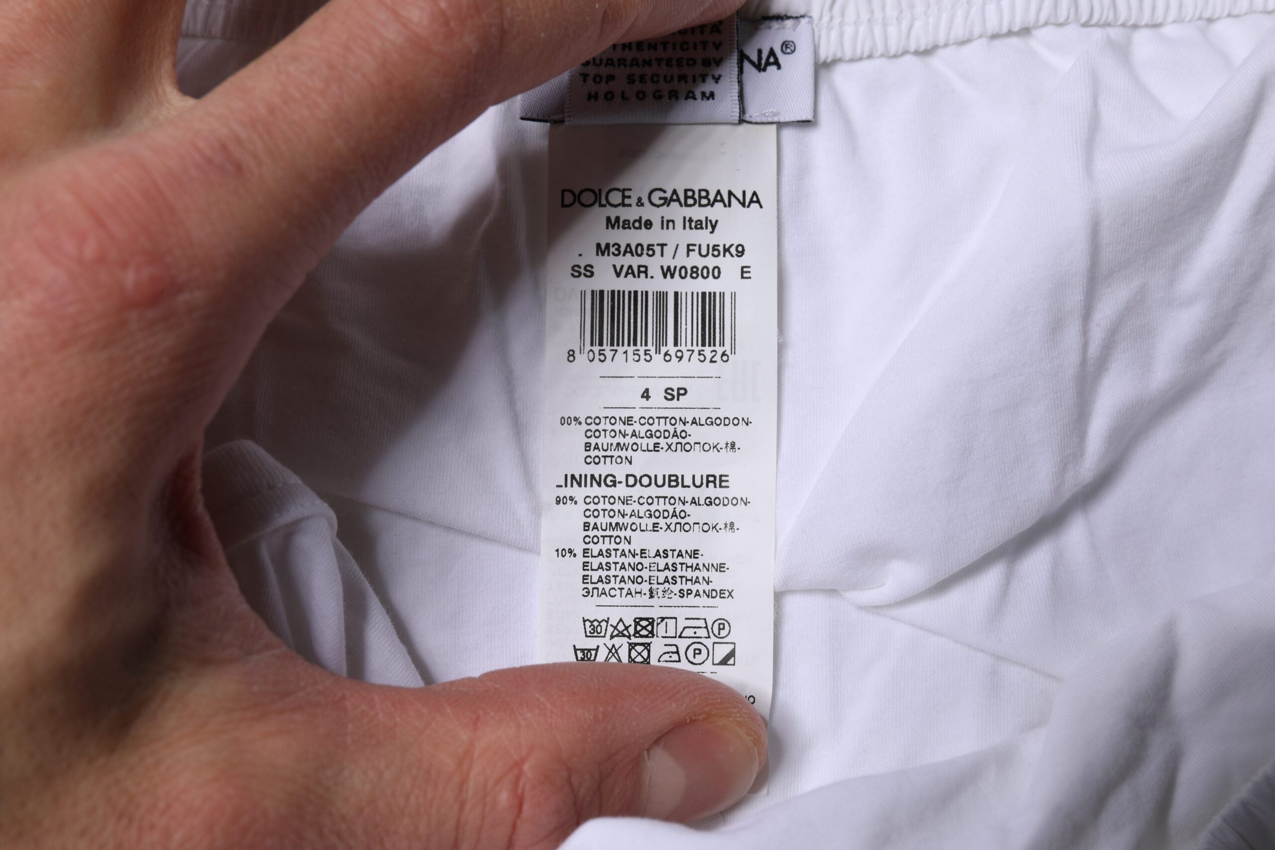 Dolce & Gabbana White Cotton Men Boxer Shorts Underwear
