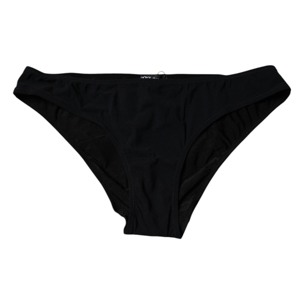 Dolce & Gabbana Black Nylon Stretch Mid Waist Panty Underwear