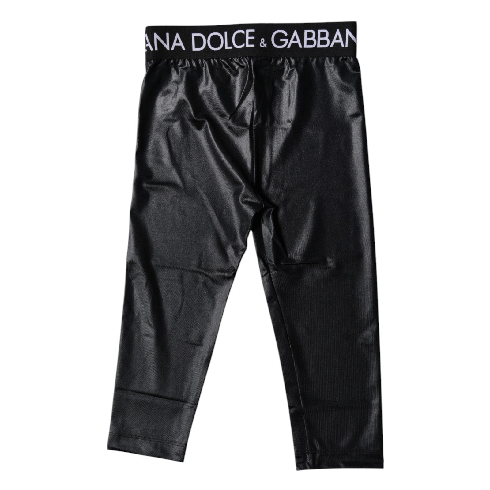 Dolce & Gabbana Black Logo Nylon Cropped Tights Pants Underwear