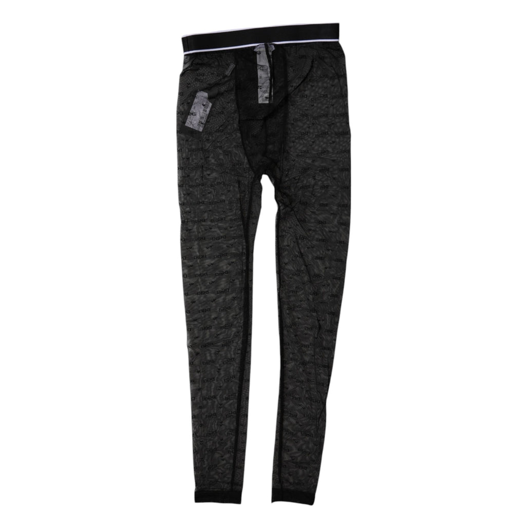 Dolce & Gabbana Black Logo Lace Lingerie Tight Pants Underwear